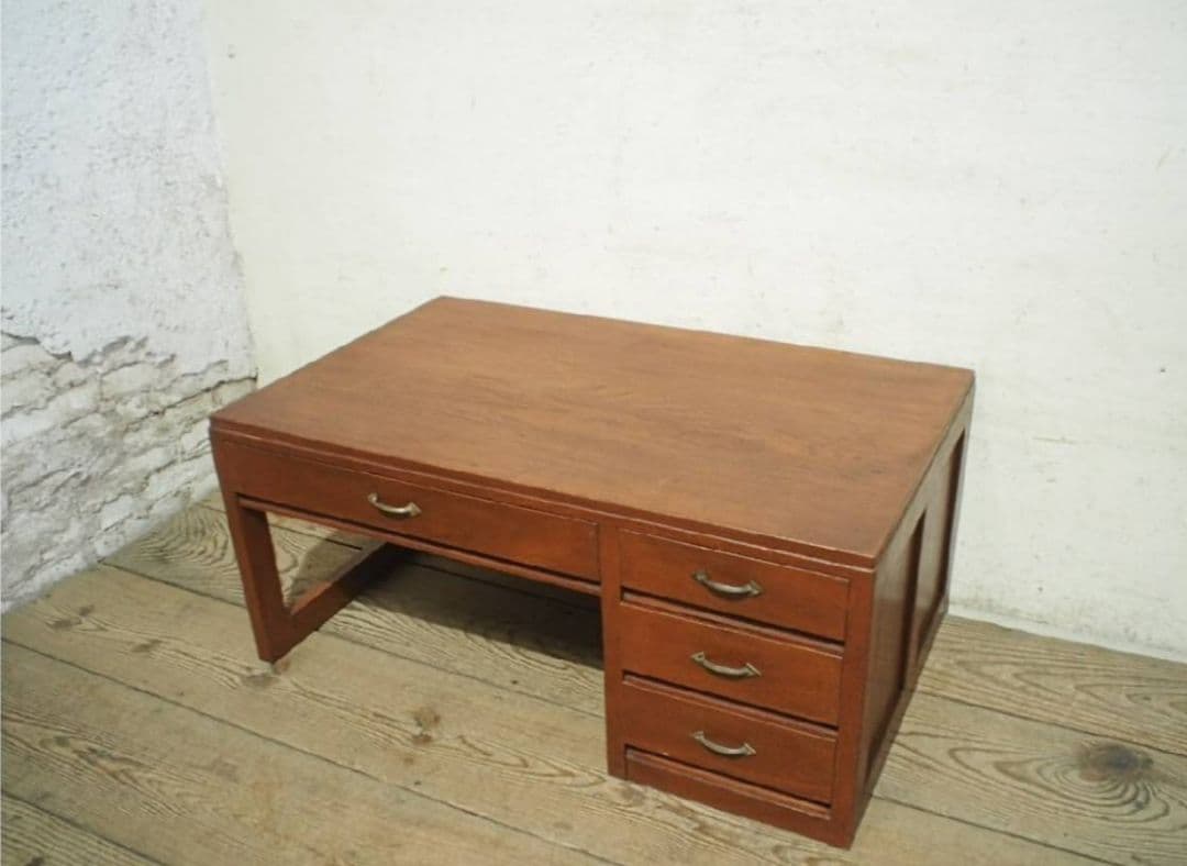 1040 ヴィンテージ　ロータイプの片袖机　文机　ローテーブル　古家具　レトロ