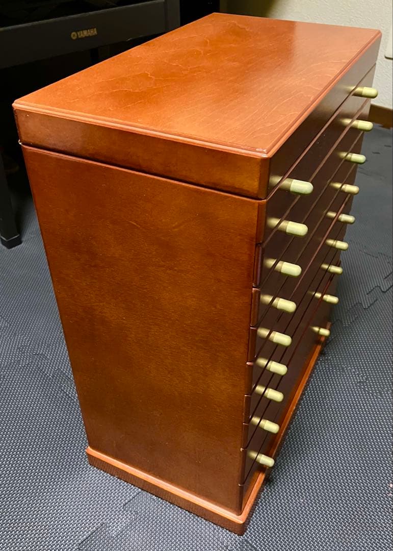 木製ジュエリーボックス 8段引き出し ミラー付き