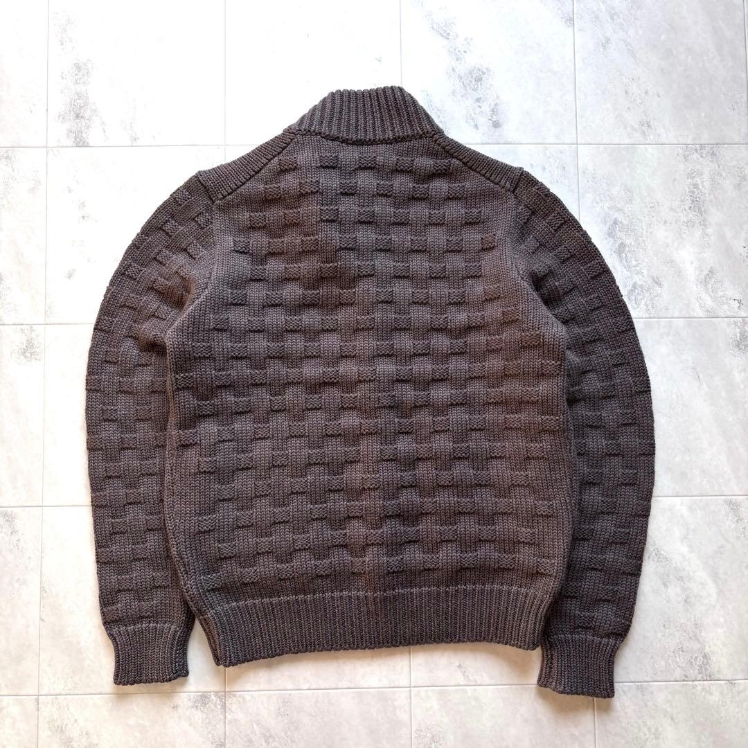 【極美品】ドルモア スタンドカラーカーディガン 肉厚 伊製 メリノウール XL