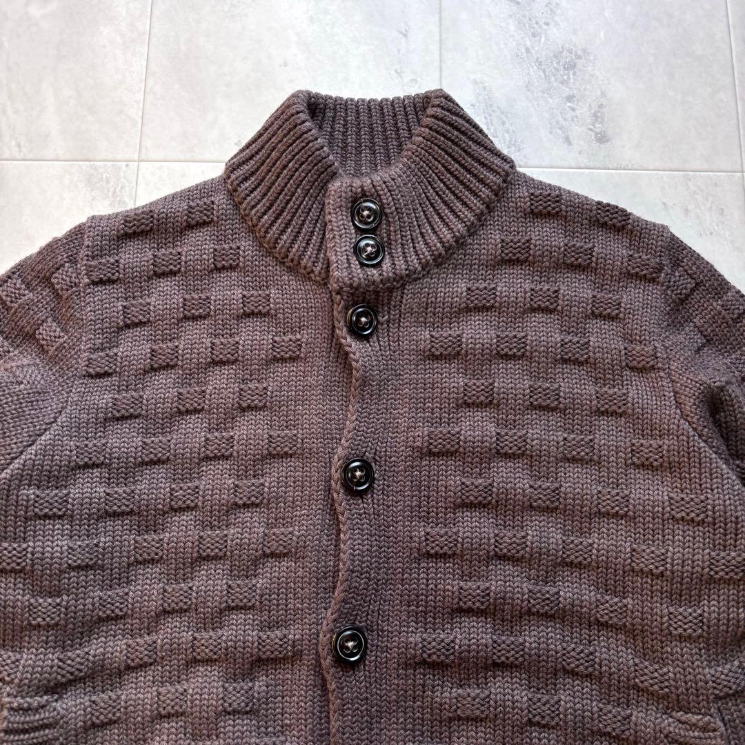 【極美品】ドルモア スタンドカラーカーディガン 肉厚 伊製 メリノウール XL