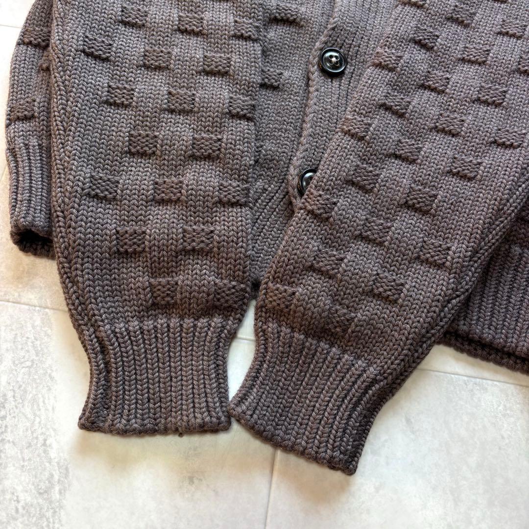 【極美品】ドルモア スタンドカラーカーディガン 肉厚 伊製 メリノウール XL