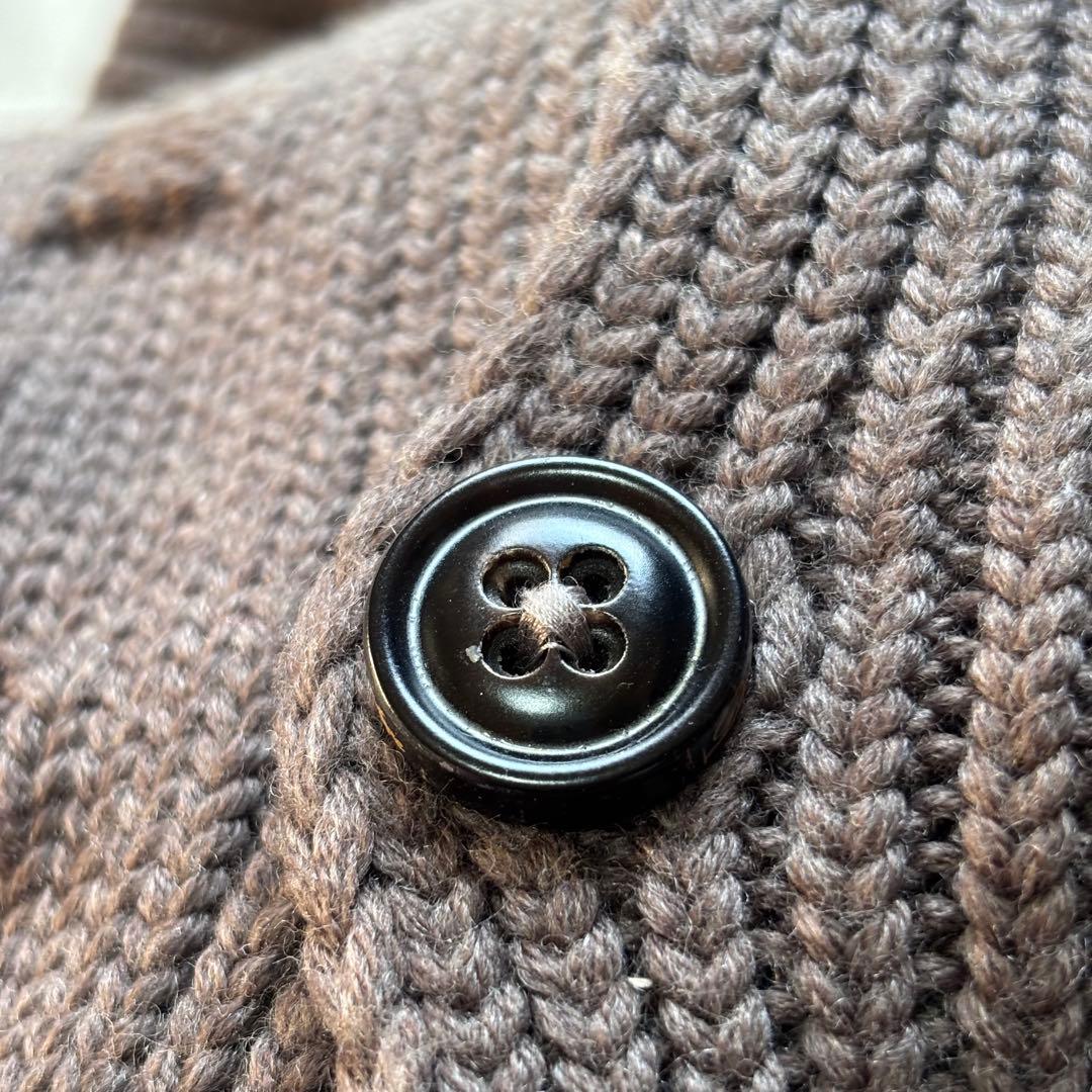 【極美品】ドルモア スタンドカラーカーディガン 肉厚 伊製 メリノウール XL