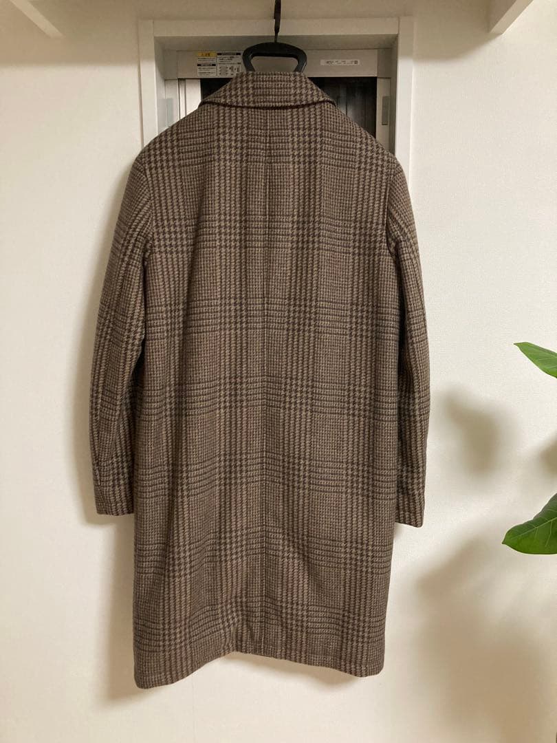 A.P.C. ステンカラーコート チェック柄 ブラウン系