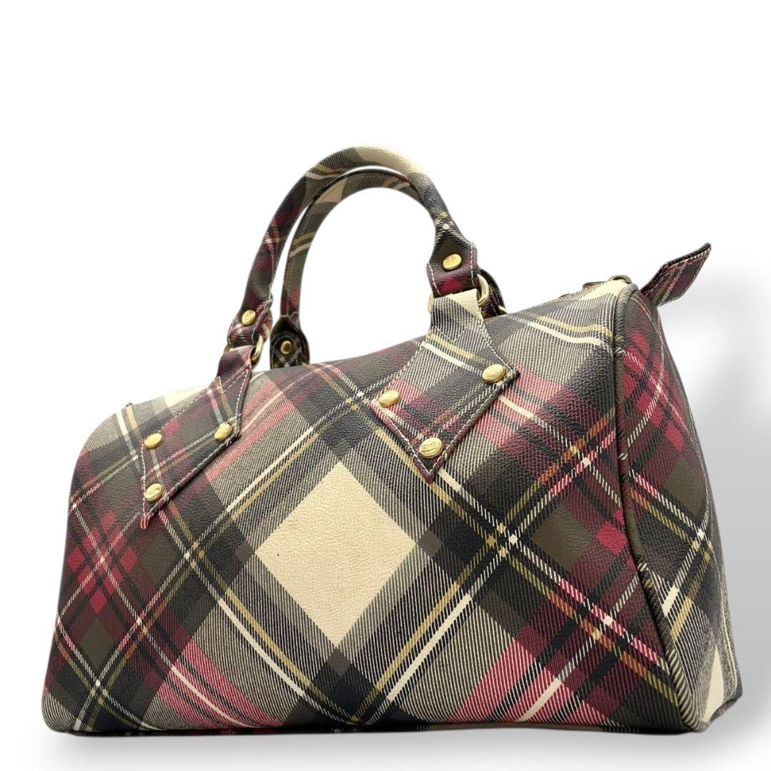 ヴィヴィアンウエストウッド　ハンドバッグ　タータンチェック　ミニボストン　F