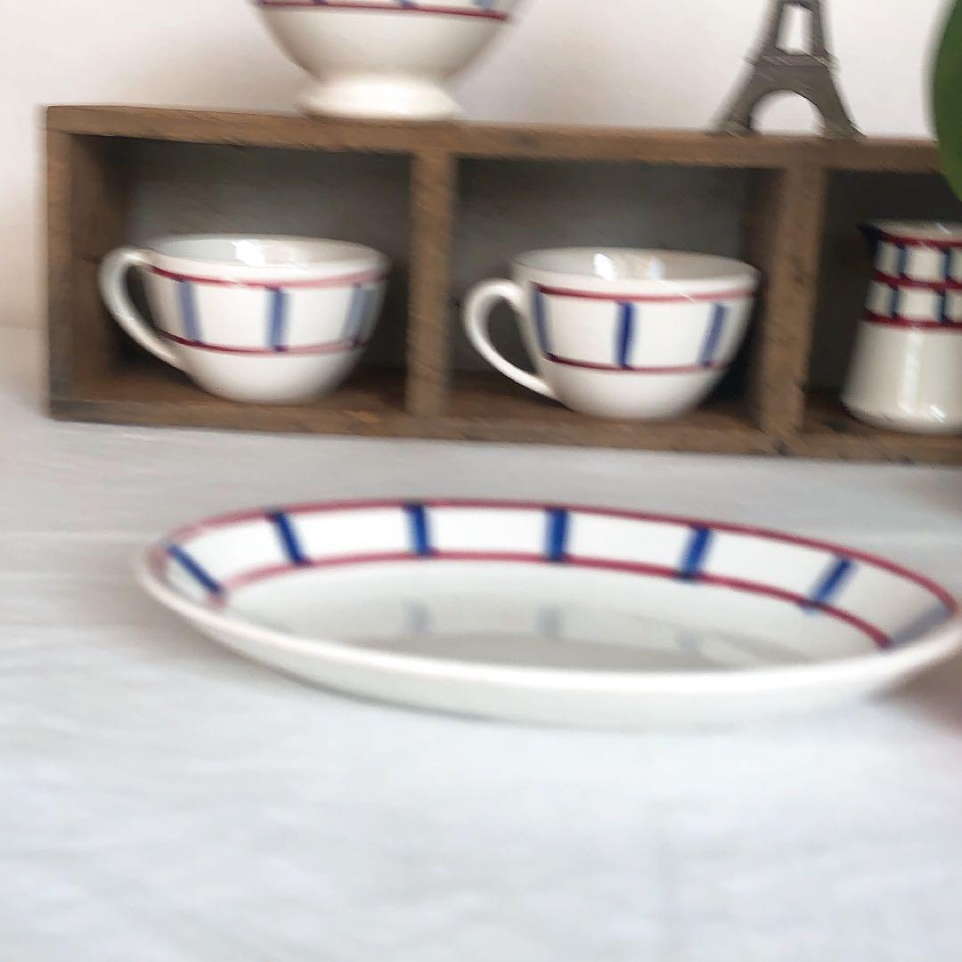 人気　ディゴワンサルグミンヌ　バスク柄ラヴィエ　前菜皿　フランスアンティーク食器