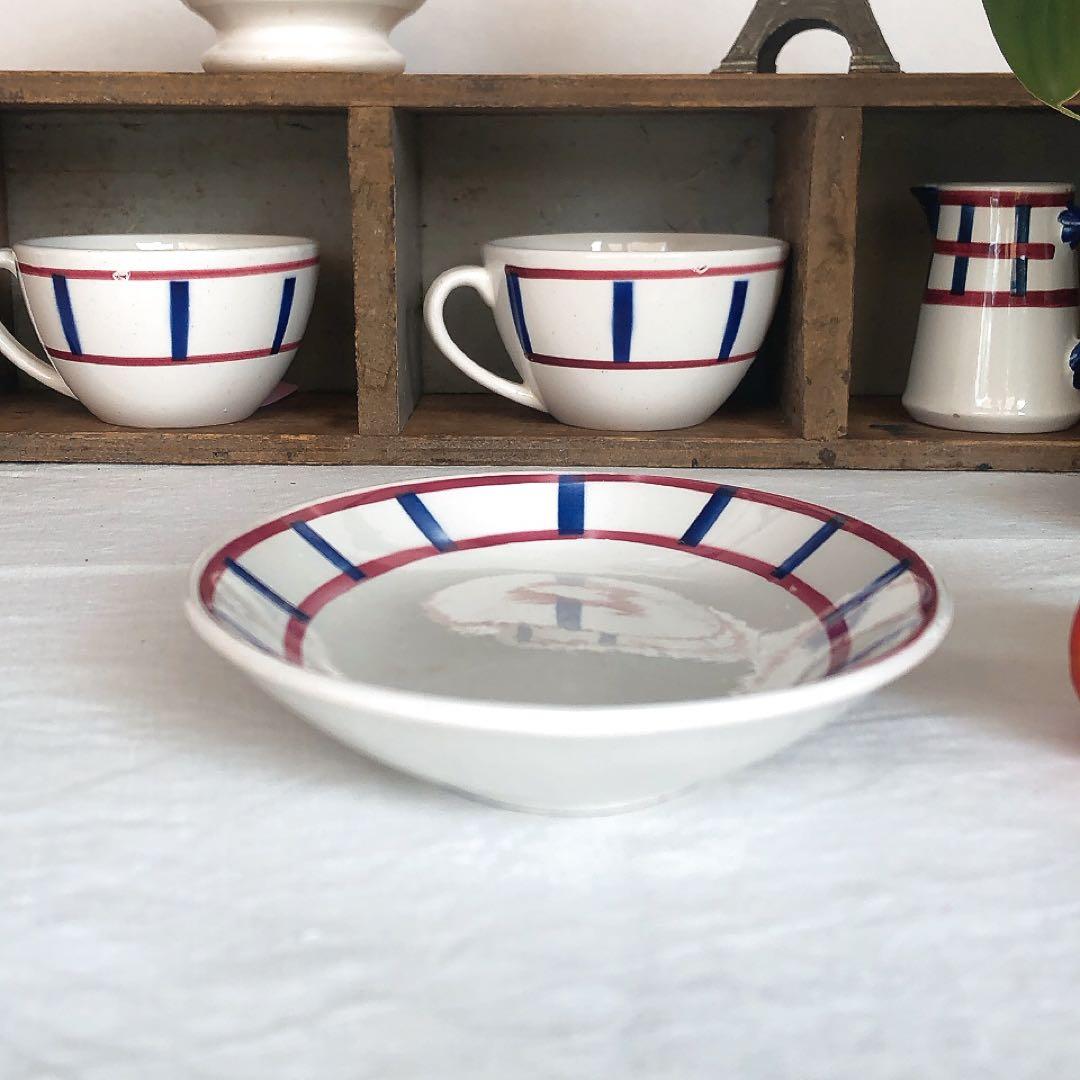 人気　ディゴワンサルグミンヌ　バスク柄ラヴィエ　前菜皿　フランスアンティーク食器