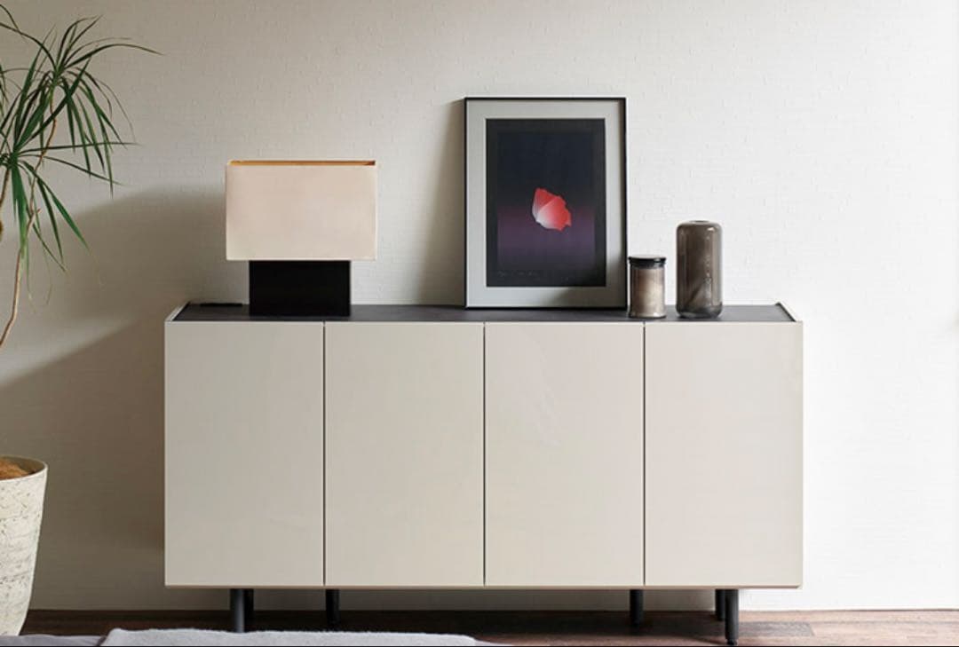 パモウナ　国産サイドボード　ダイニングボード　シルキーアッシュ　幅160