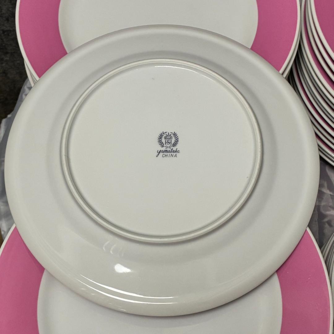yamatake china 23㎝プレート　ピンク　50枚　洋食皿　26165