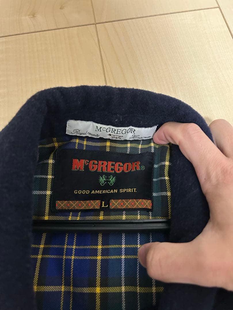 90s McGREGOR 短丈 ウール ハリントンジャケット スイングトップ L