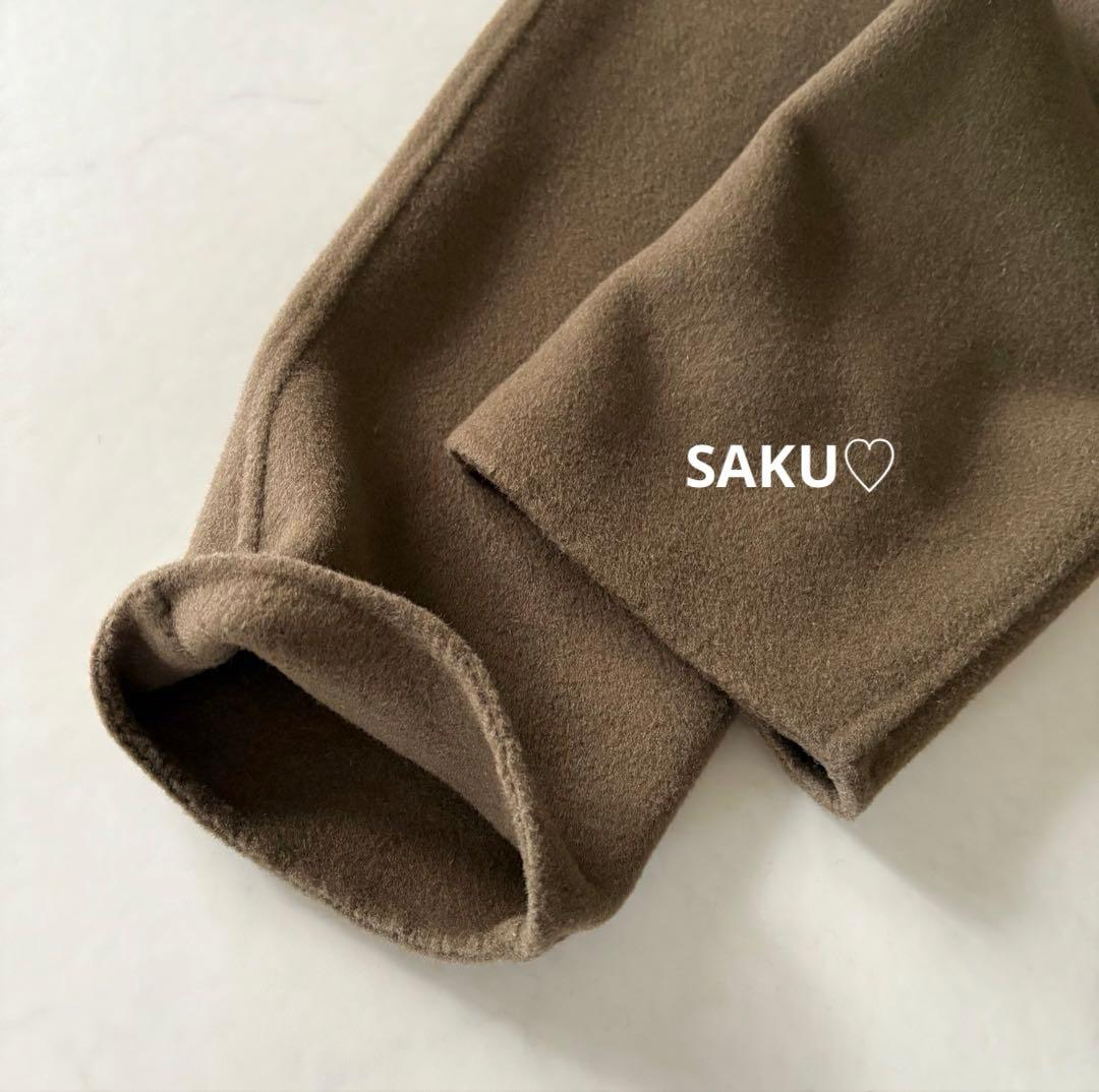 定価61600円 HELIOPOLE ウールダブルフェイスフーデットコート 38