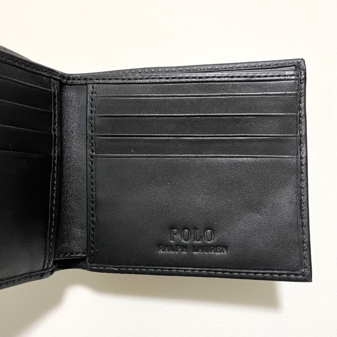 ポロラルフローレン 折り財布 二つ折り ウォレット ポロベア 熊 黒 ブラック