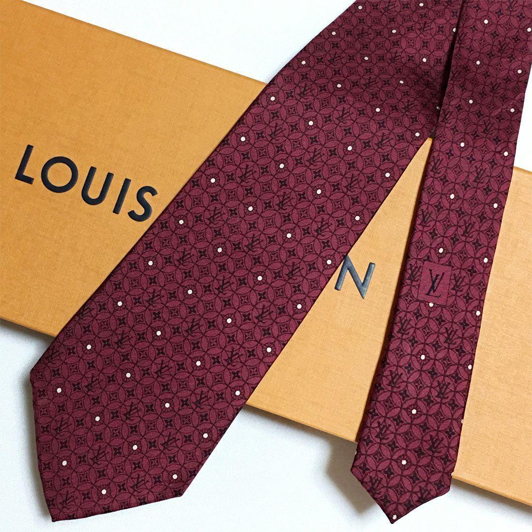 未使用級 ルイヴィトン Louis Vuitton ネクタイ LV柄 ドット