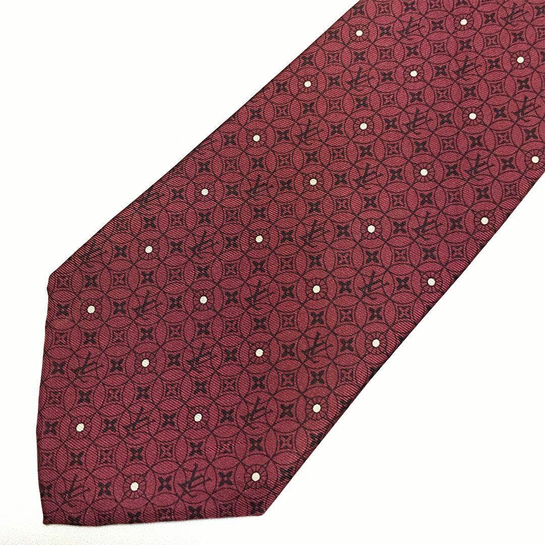 未使用級 ルイヴィトン Louis Vuitton ネクタイ LV柄 ドット
