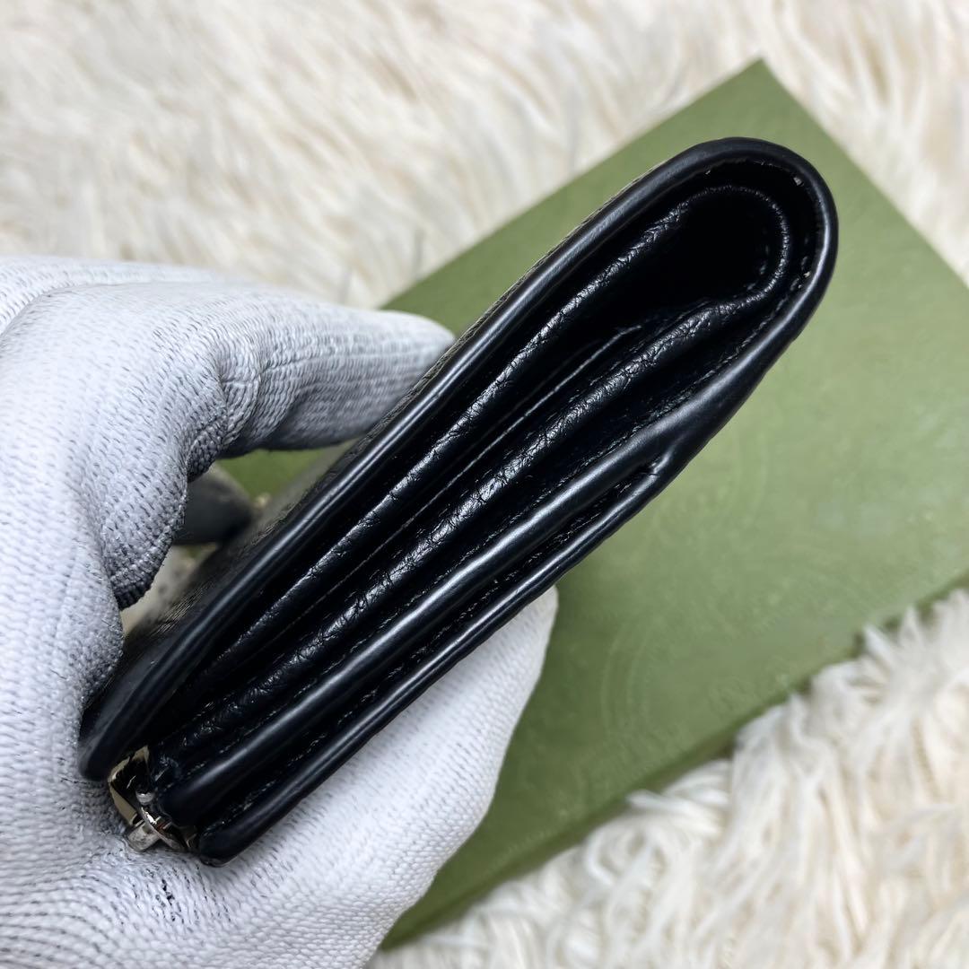 【極美品】 GUCCI ロゴウォレット レザーブラック