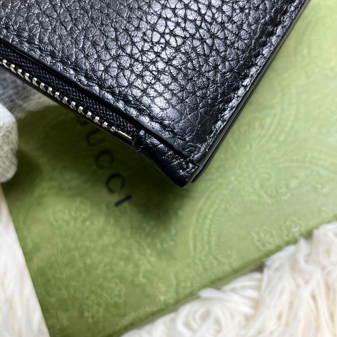 【極美品】 GUCCI ロゴウォレット レザーブラック