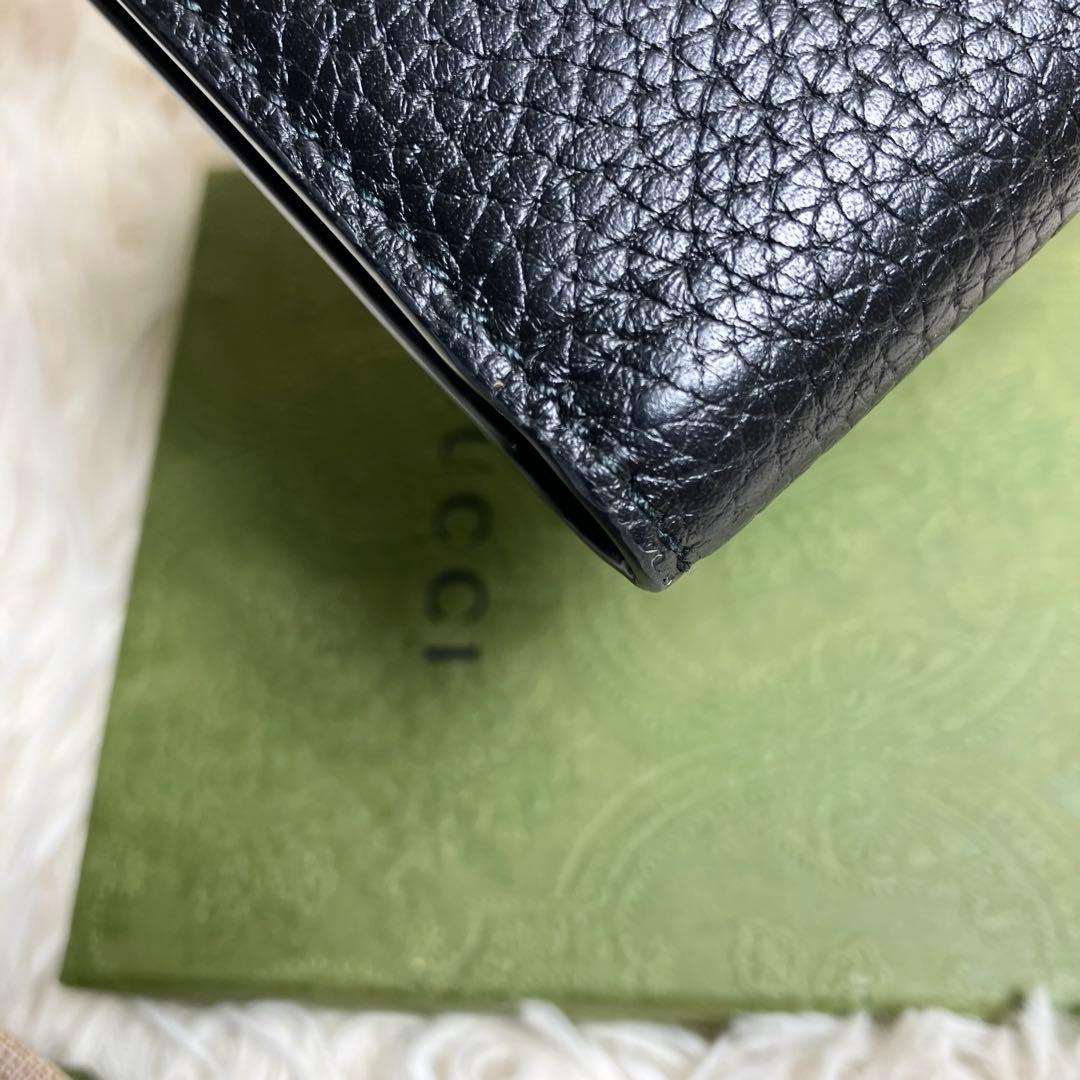 【極美品】 GUCCI ロゴウォレット レザーブラック