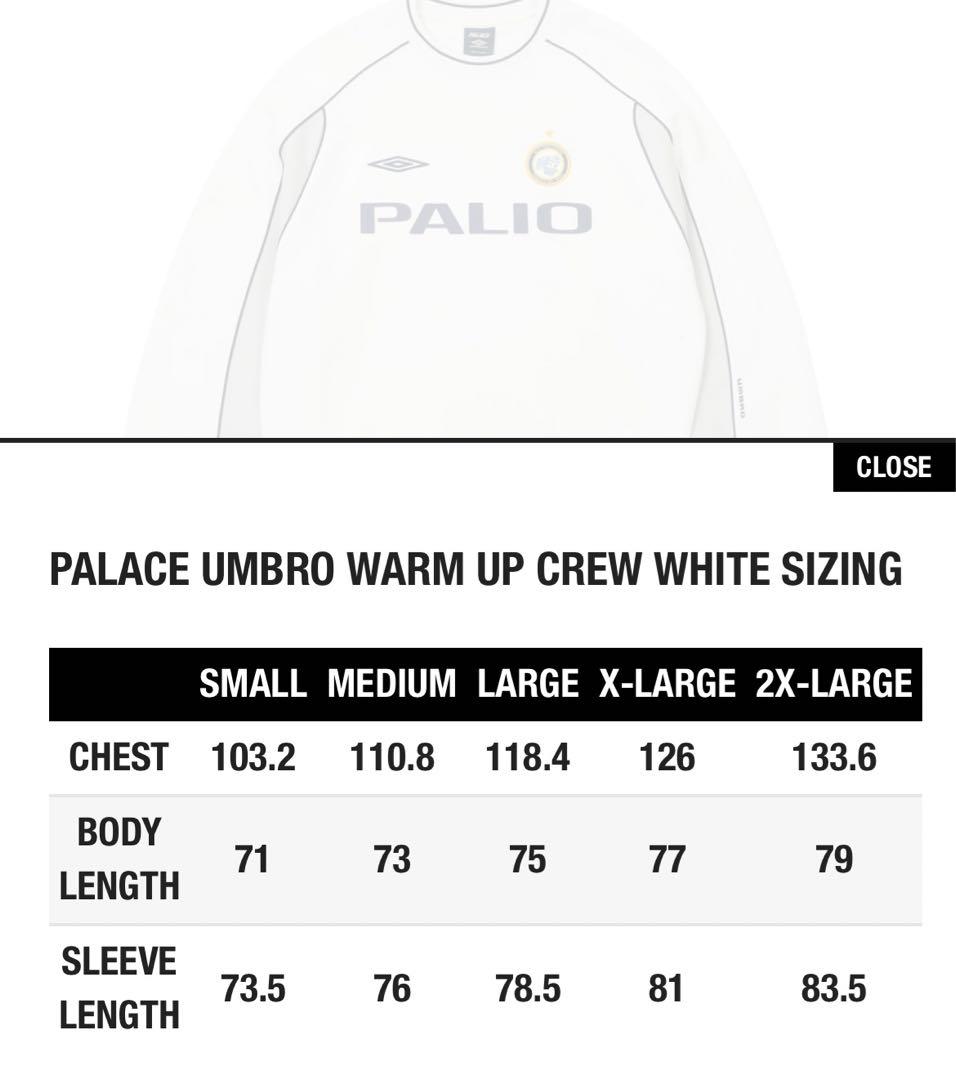 ウェア PALACE UMBRO Crewneck White L