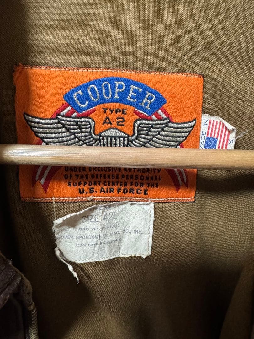 COOPER A-2 フライトジャケット USA製 42L