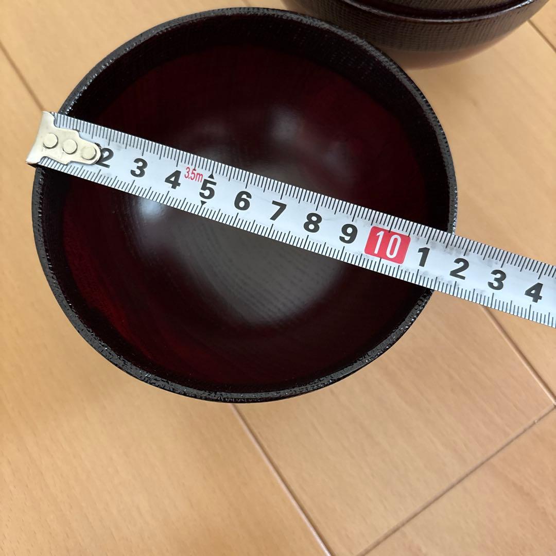 鈴武 会津漆器 紅布着　汁椀 5個セット 未使用品