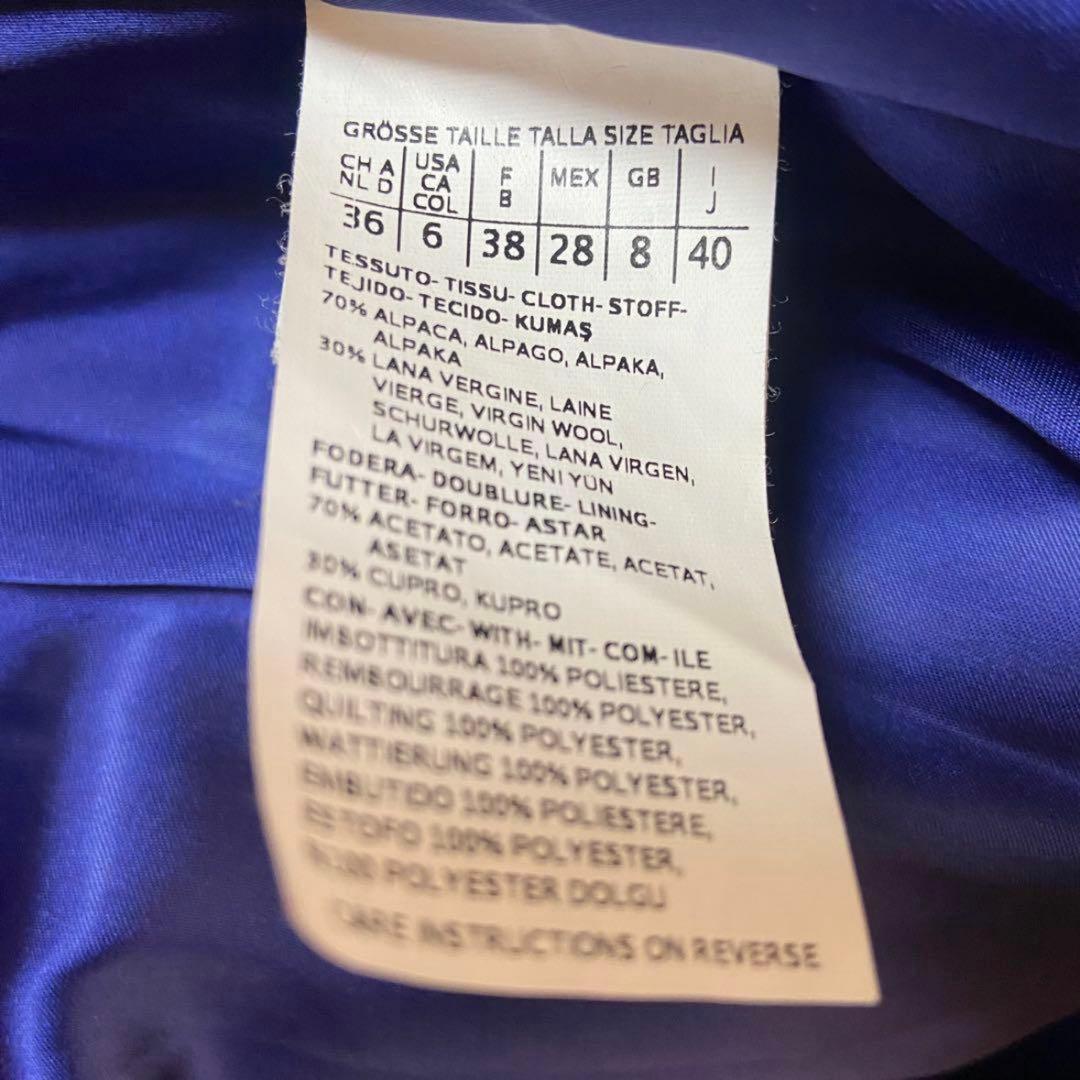 マックスマーラ　白タグ　スタンドカラーコート　比翼　アルパカ　ウール　40