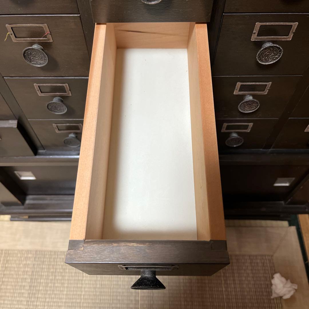 木製収納　薬棚　チェスト　40引き出し