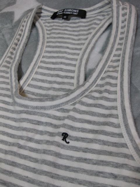 RAF SIMONSラフシモンズ2007SS★R刺繍入りボーダータンクトップ48