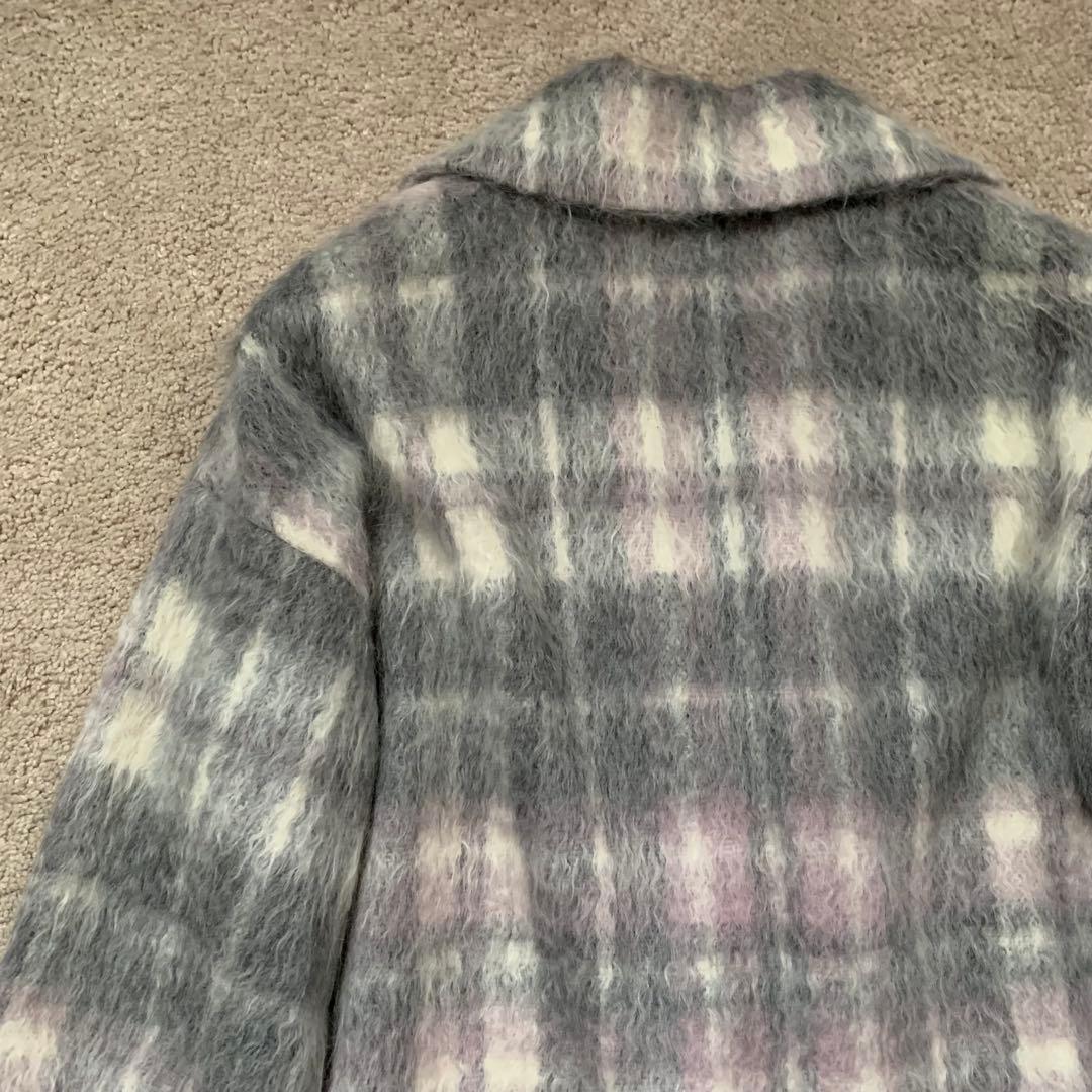 かきりか☆ 　ダーマコレクション　ロングコート　チェック　アルパカ