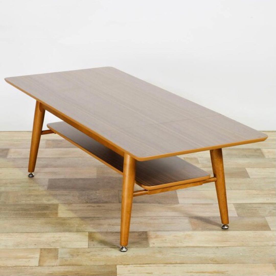 B 新品 伸長 ローテーブル L センターテーブル 北欧 折畳 テーブル 座卓