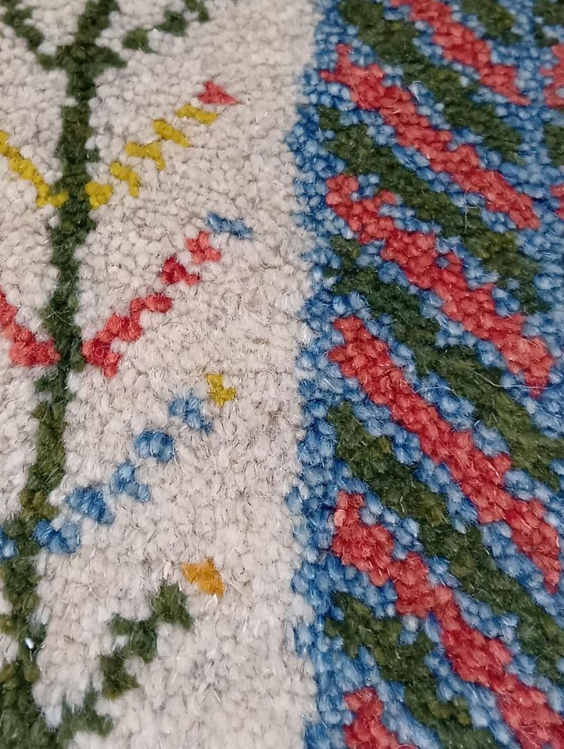 ペルシャ絨毯　ギャッベ　座布団　手織り　イラン(113)