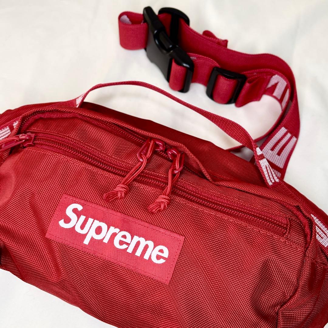 【極美品】Supreme ボディバッグ ウエストポーチ 18SS ロゴ レッド
