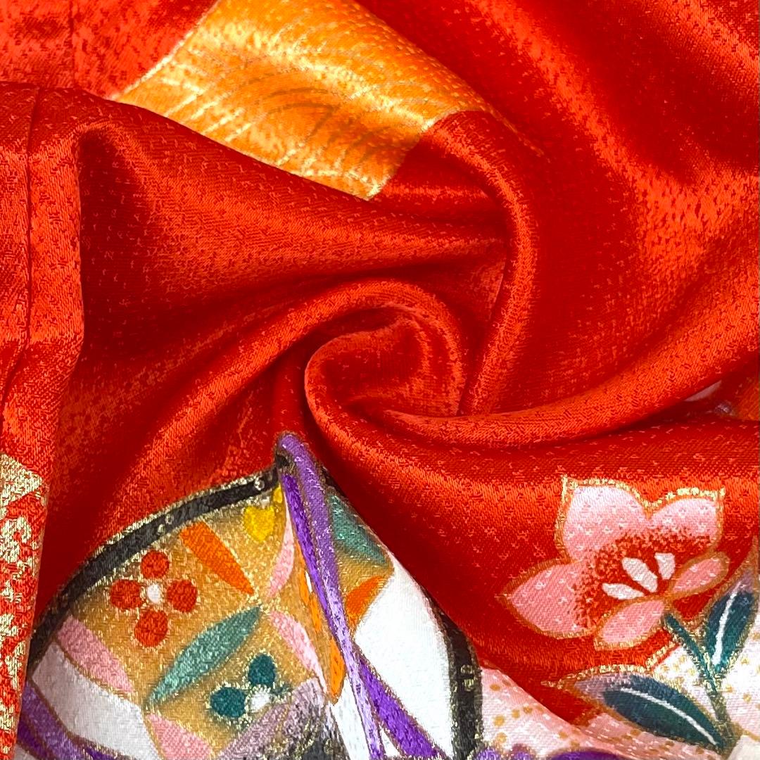 【着物と帯 時流】O24220s◆七五三 7才女の子着物+長襦袢セット◆正絹 鳥