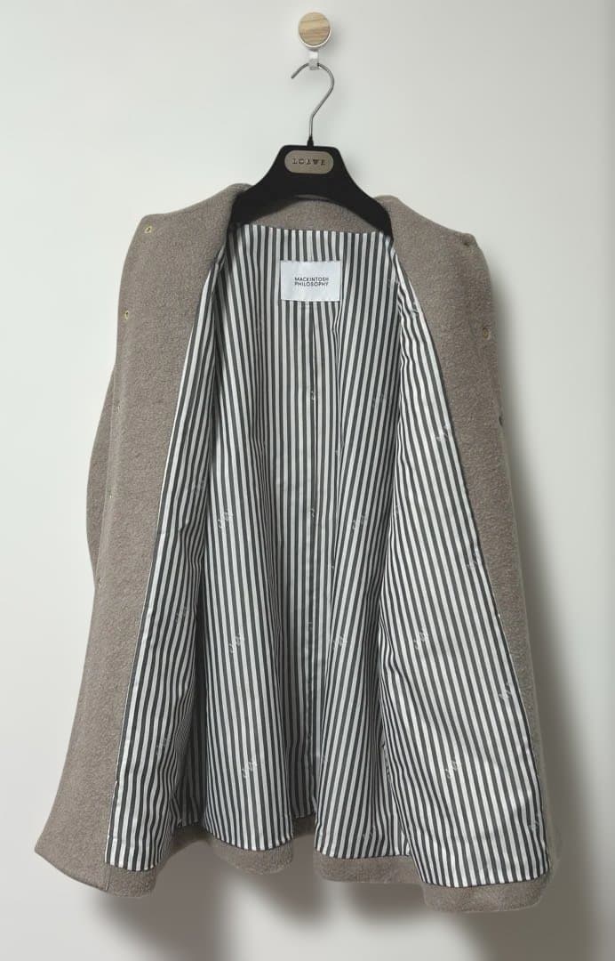 現行 mackintosh philosophy ウールパイルノーカラーコート