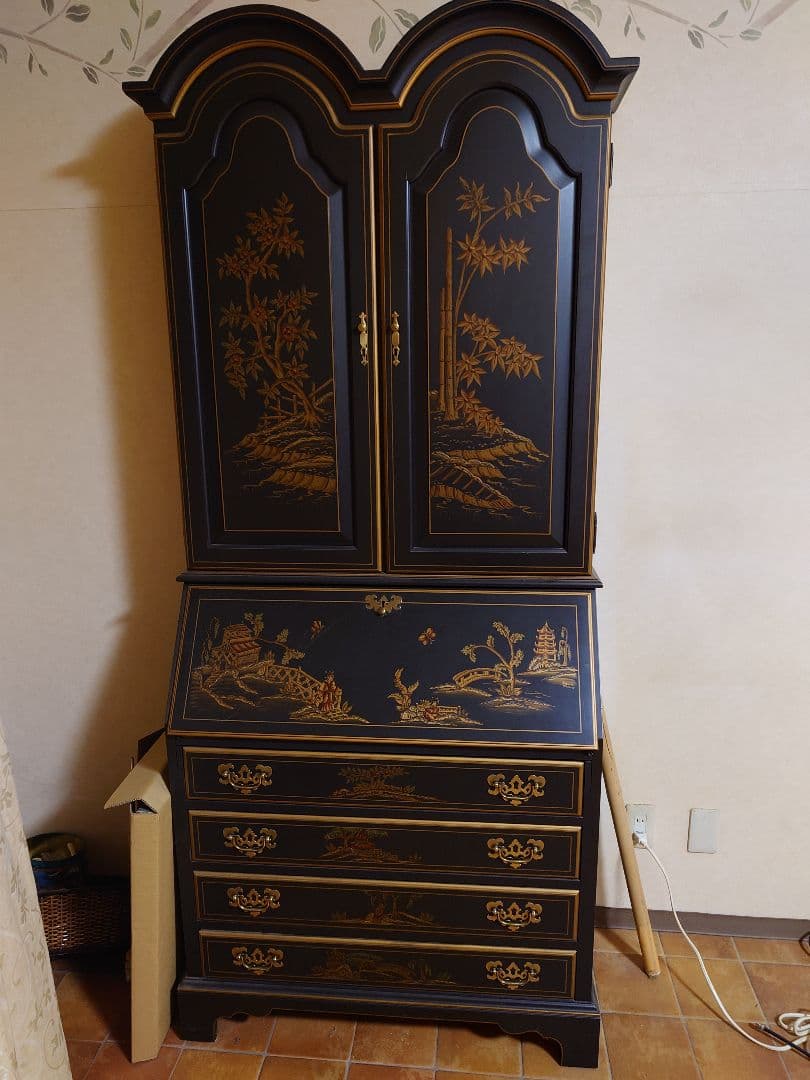 引取り限定アンティーク調 キャビネット　ライティングデスク　jasper