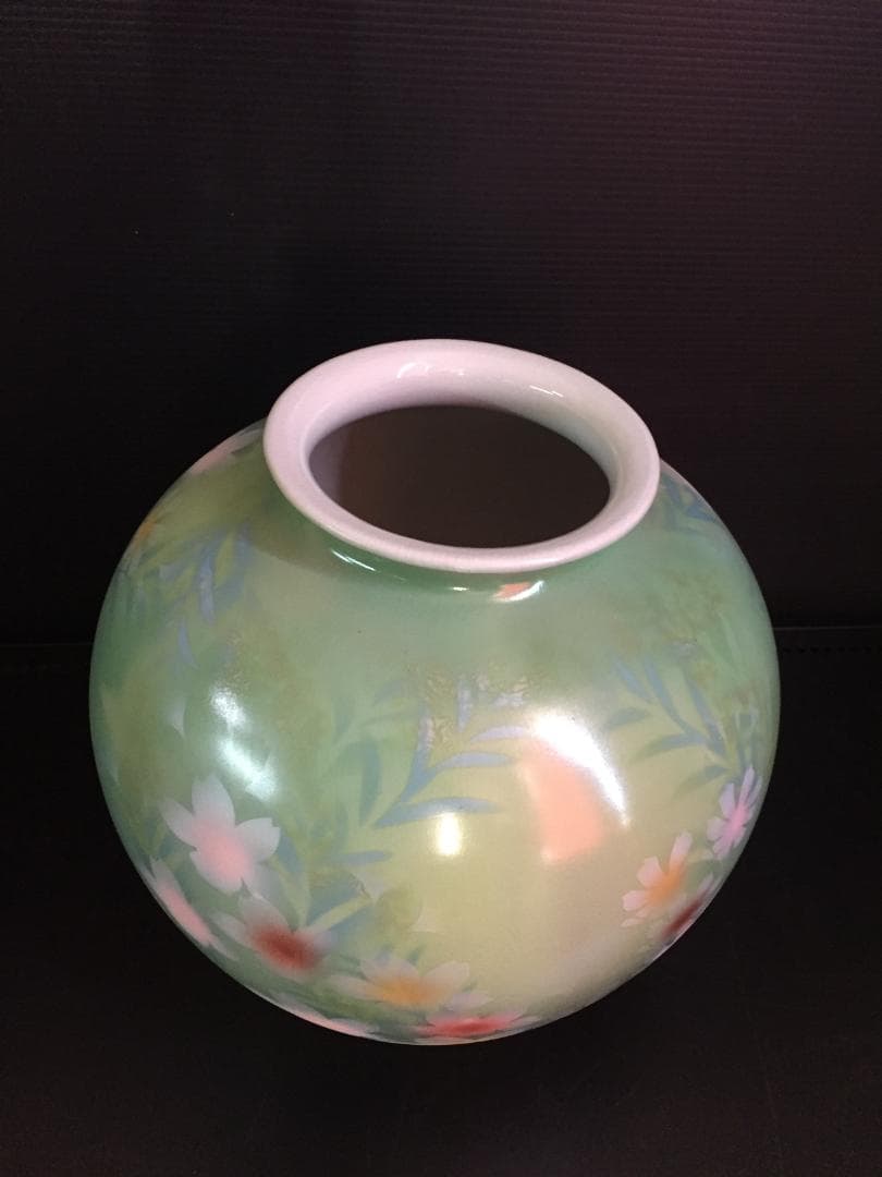 昭和レトロ花瓶　九谷焼9号花瓶　新品未使用　年代物