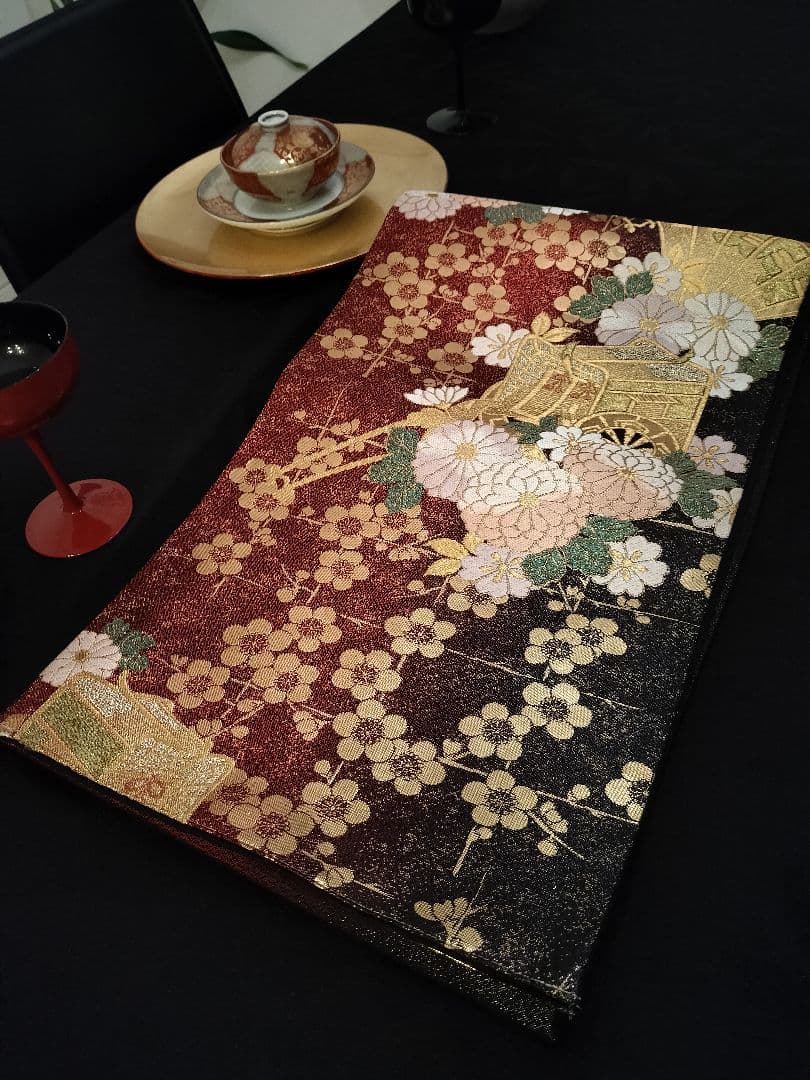 A957★逸品‼️御所車‼️ひな祭り‼️テーブルランナー2m20cm