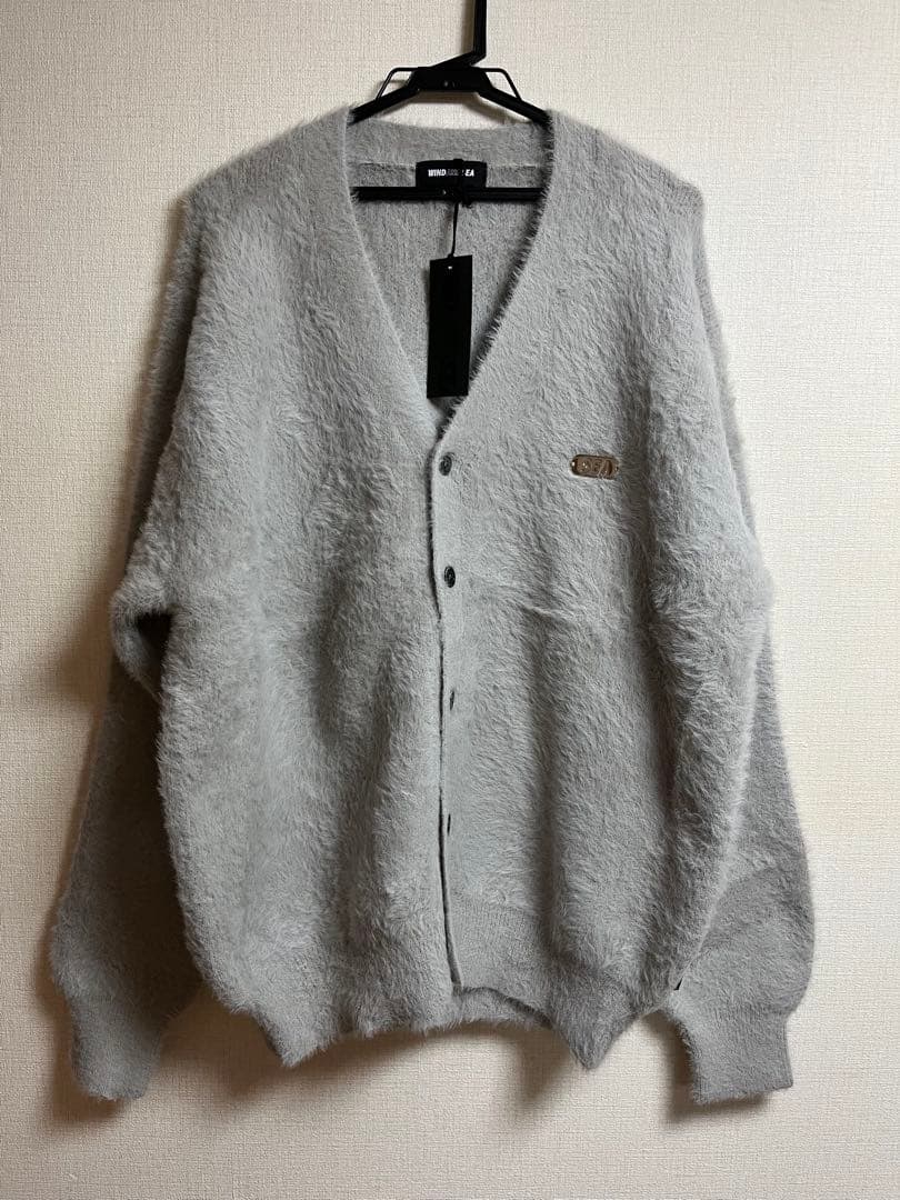 WIND AND SEA Shaggy Knit Cardigan グレー