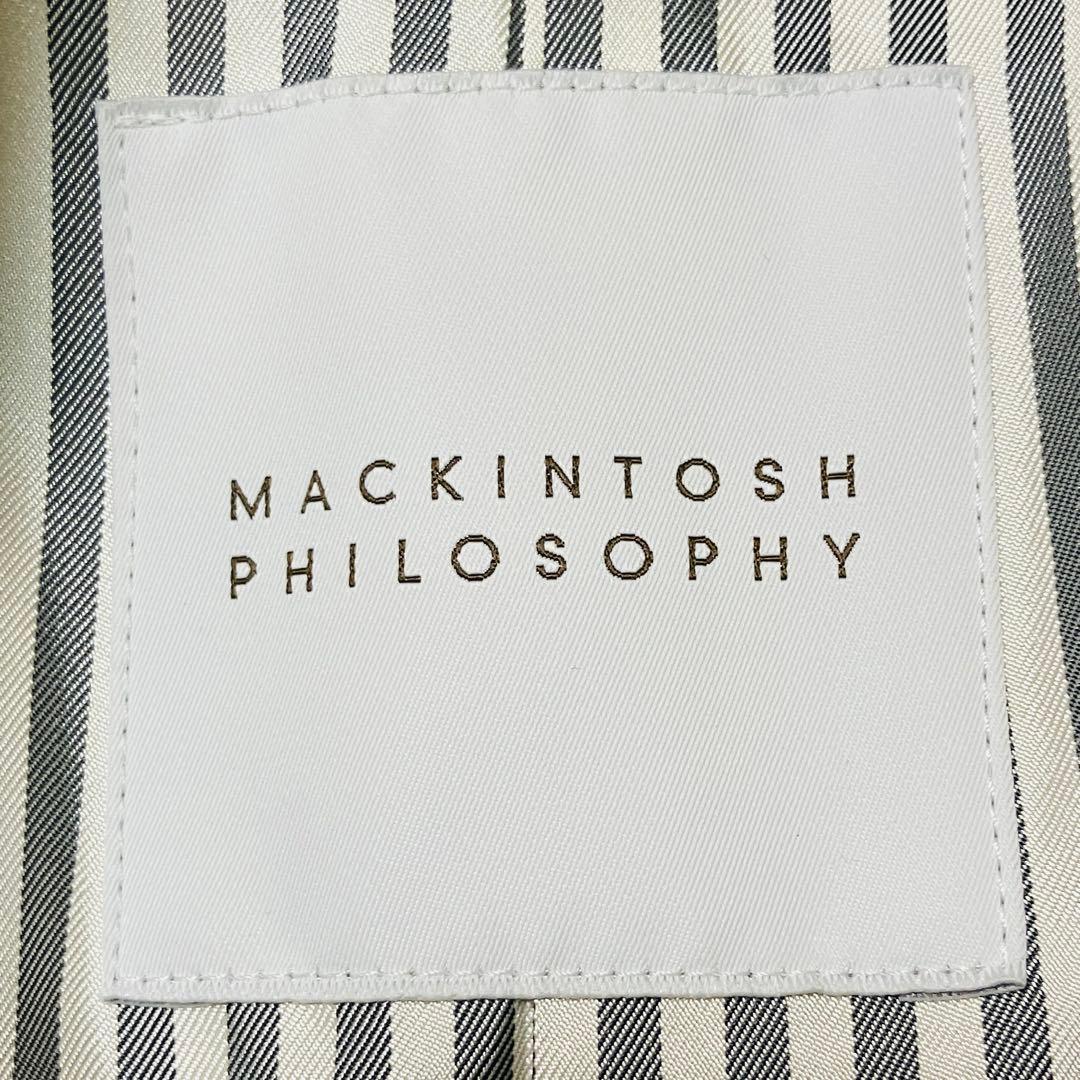 極美品✨マッキントッシュ チェスターコート ロング ベージュ 裏地ストライプ