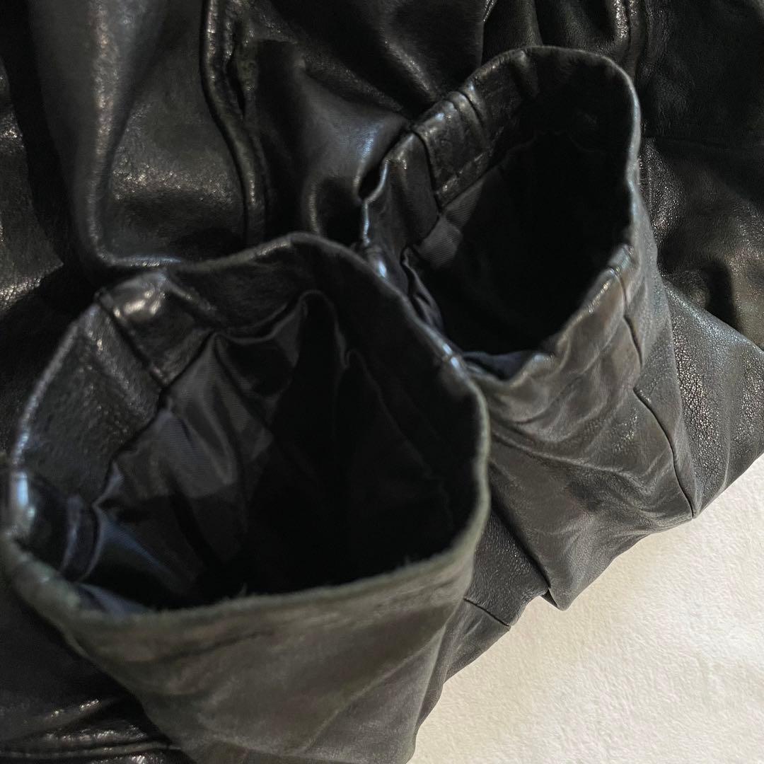 ジャケット・アウター 00s japanese label fur leather jacket BL