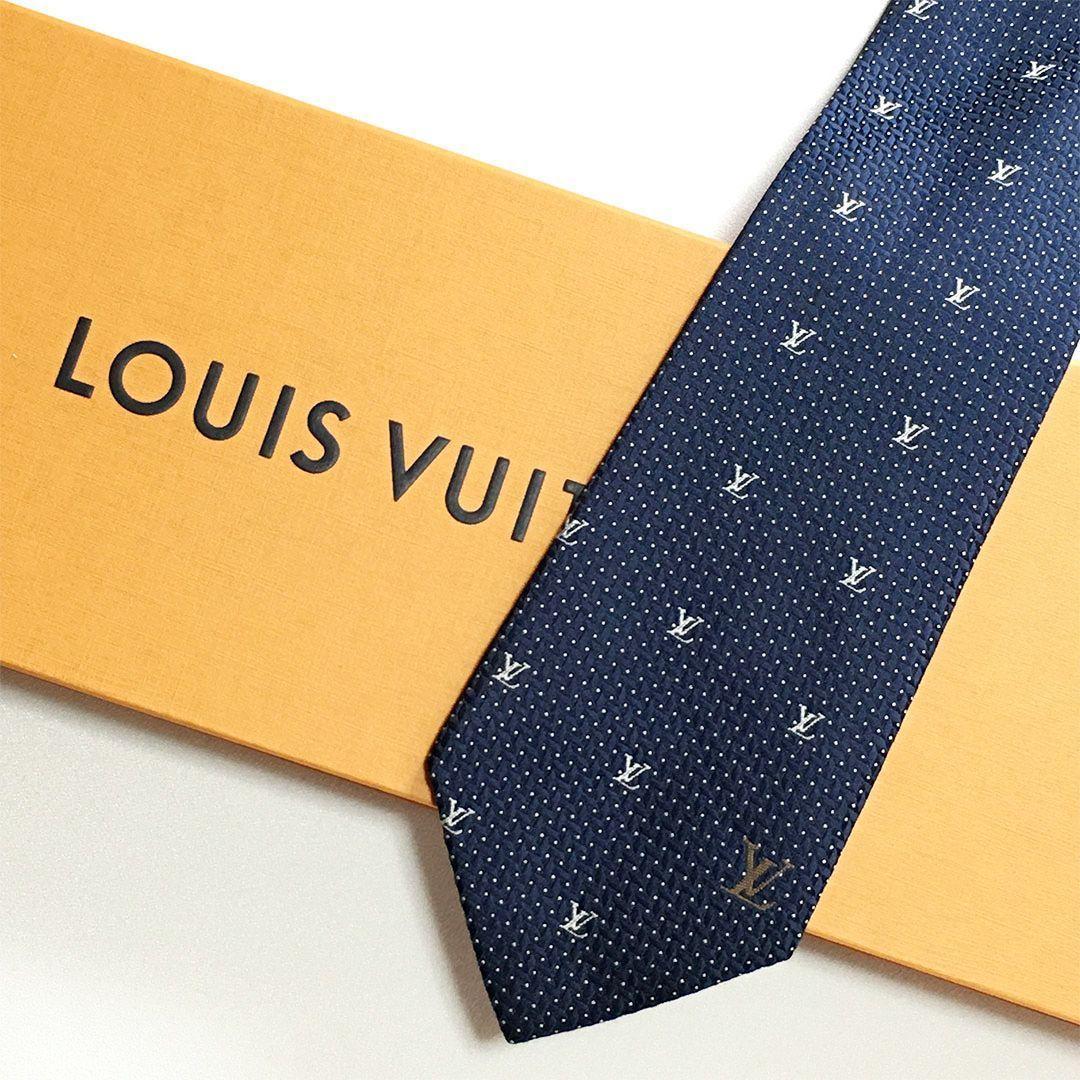 未使用級 ルイヴィトン Louis Vuitton ネクタイ ドット LV柄