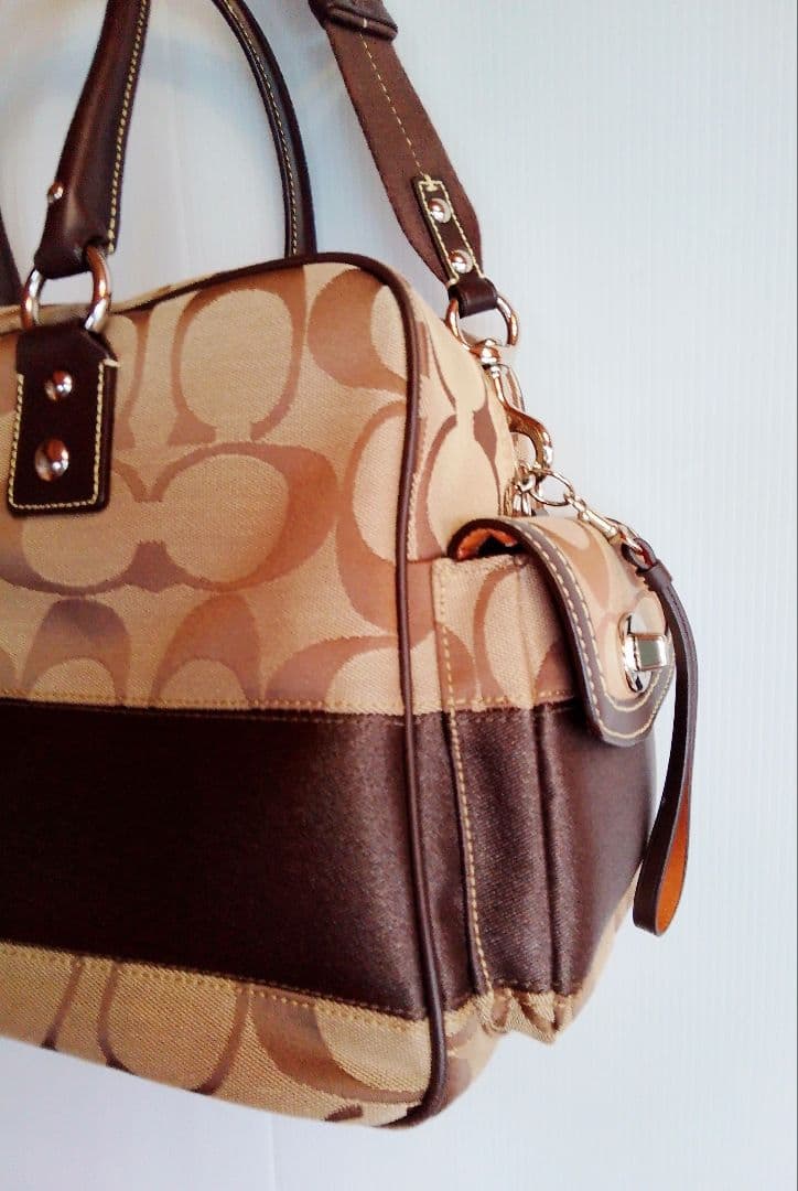 COACH ボストンバッグ ベージュブラウン