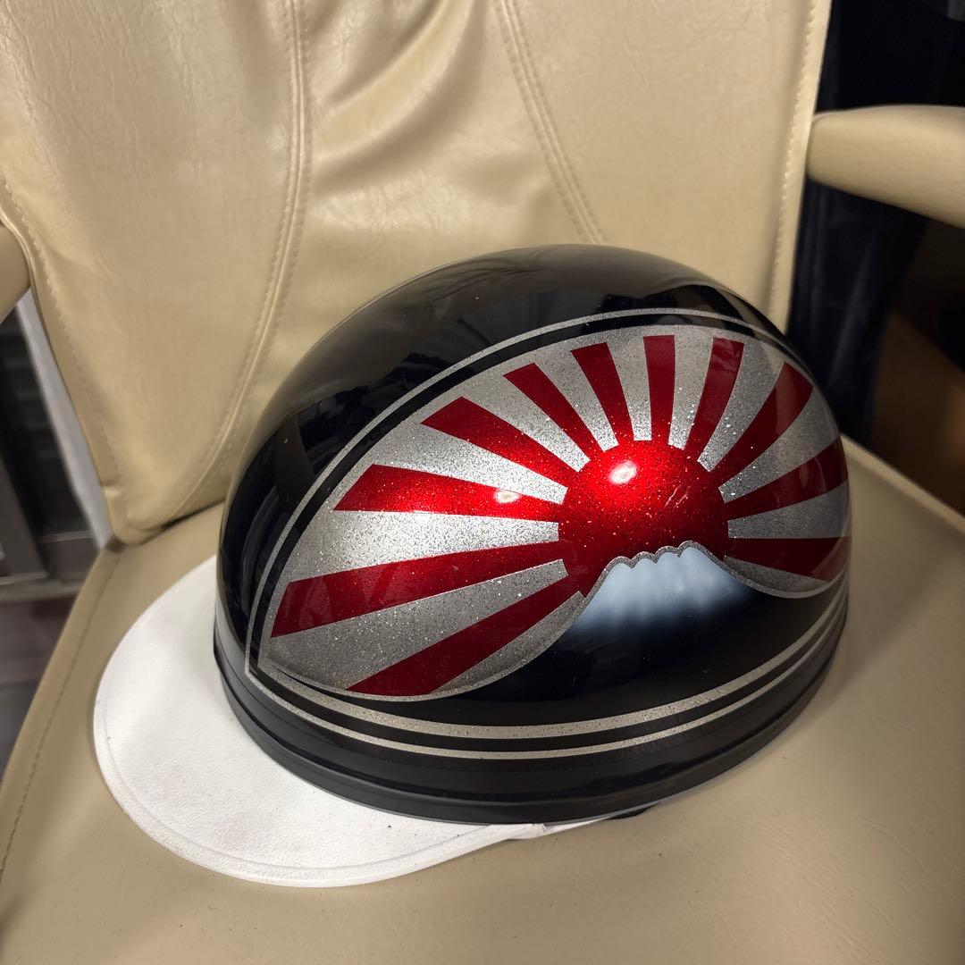コルク半 日章 富士山 半キャップ 半ヘル 三つボタン