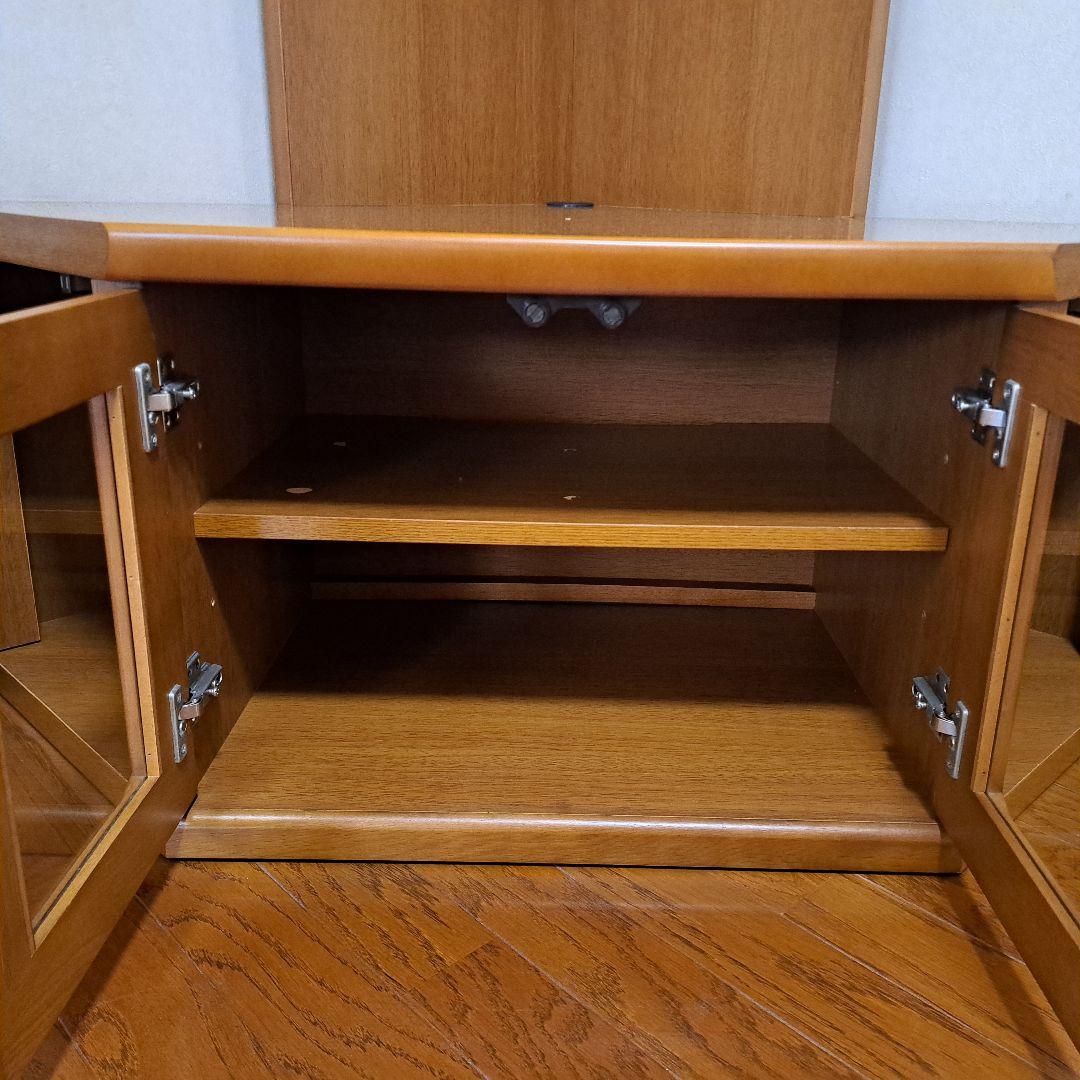 ハイタイプ　コーナーTVボード　　収納家具　ブラウン