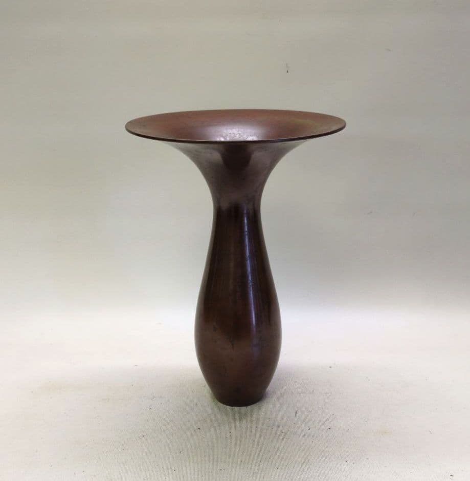 銅製花器　剣山付　池坊好み　池坊花器