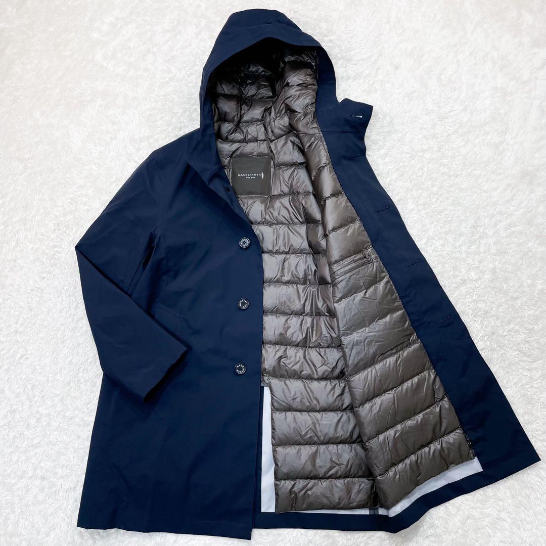 極美品 24AW マッキントッシュロンドン ダウンコート 撥水 M ネイビー