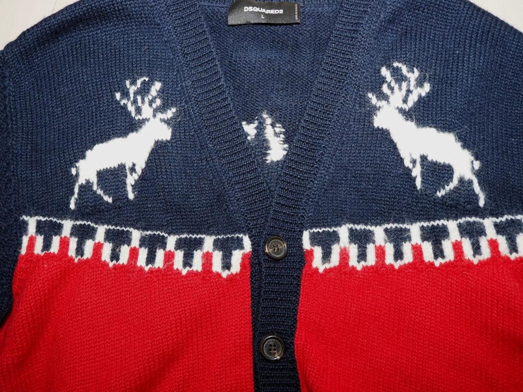 DSQUARED2 ディースクエアード 17AWノルディック柄厚手カーディガンL