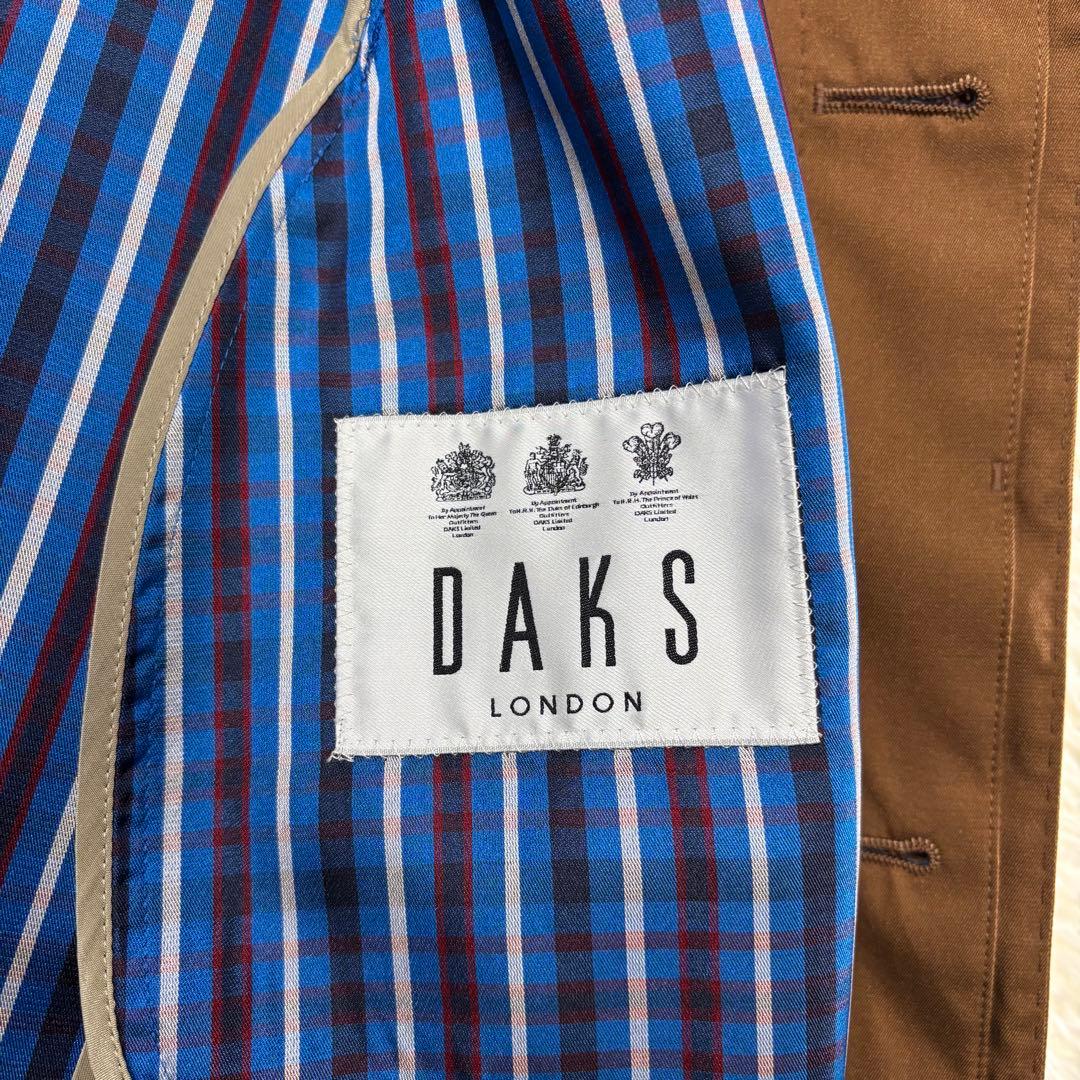 ✨希少✨DAKS ステンカラーコート シルク100% 裏地総柄 ブルー