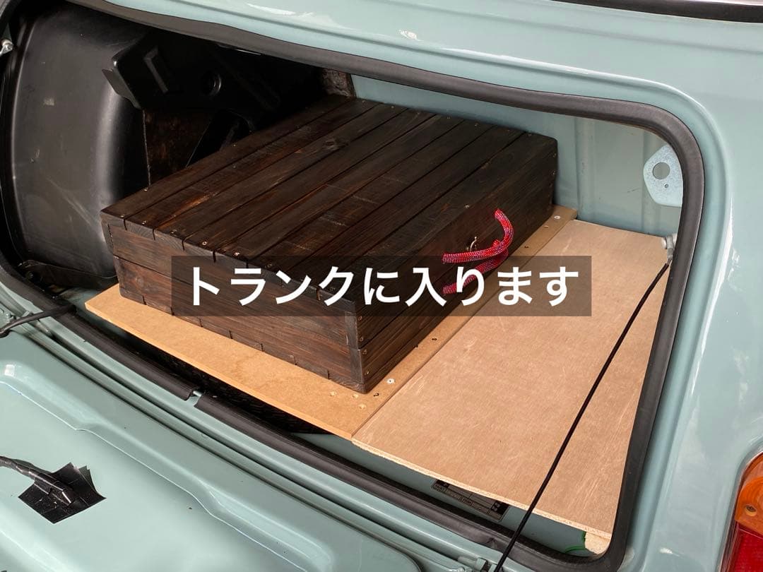 ローバーミニ専用3wayトランクテーブル（茶系3色ユニオンジャック）　クラシック