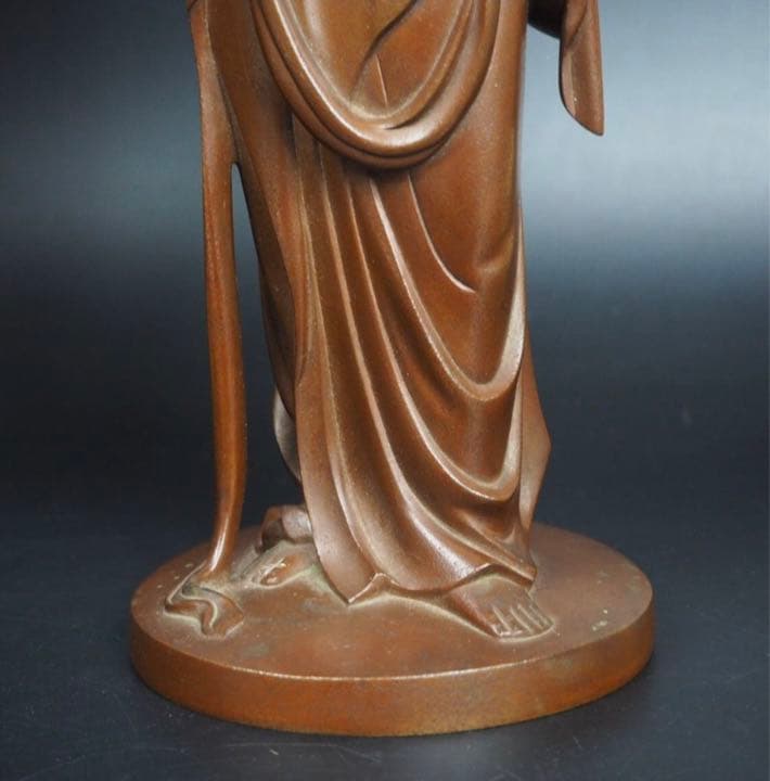 送料無料　高村光雲作　銅製聖観音之像　共箱　高さ38.5ｃｍ