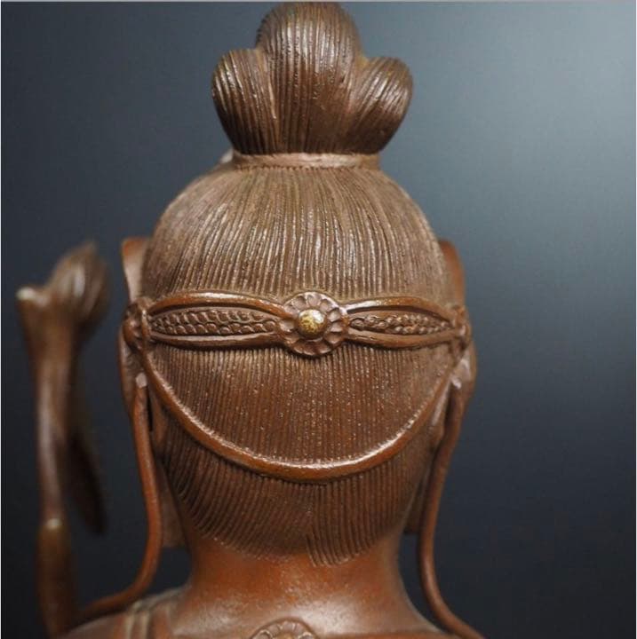 送料無料　高村光雲作　銅製聖観音之像　共箱　高さ38.5ｃｍ