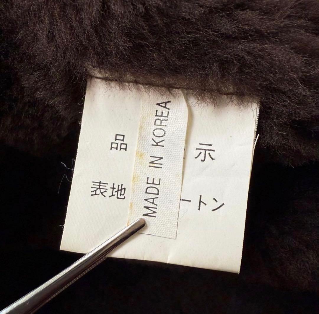 希少✨リアルムートン 羊革 ボア ジャケット ビンテージ ブラウン XL